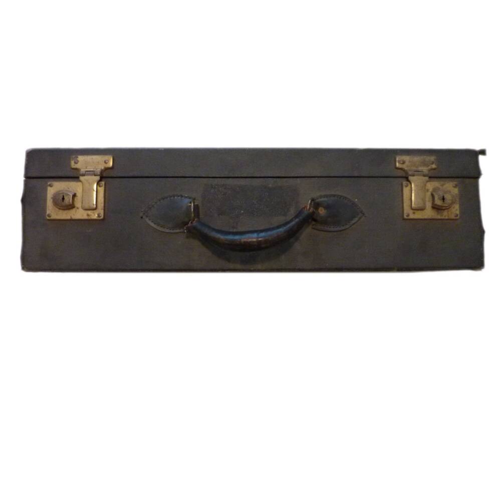 Vintage Hard Case Suitcase Luggage Train Travel Western Americana Decor